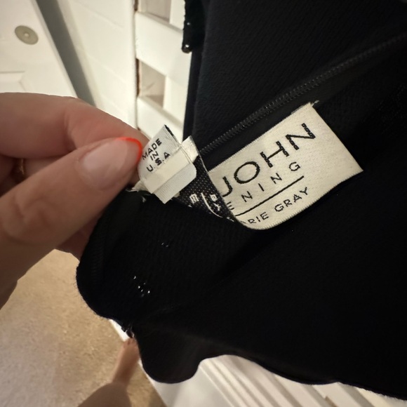 ST JOHN Evening Black Sheath Dress Size 8 Embellished Sequin Mock Neck - Picture 11 of 14